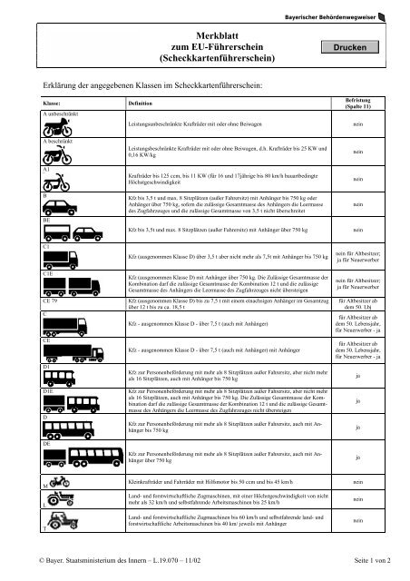 Merkblatt zum EU-Führerschein ... - Markt Hohenfels