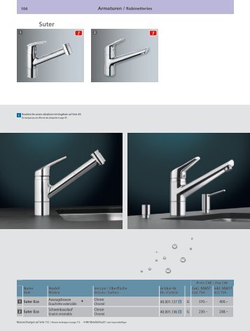 104 Armaturen / Robinetteries Preis CHF / Prix CHF ... - Suter Inox AG