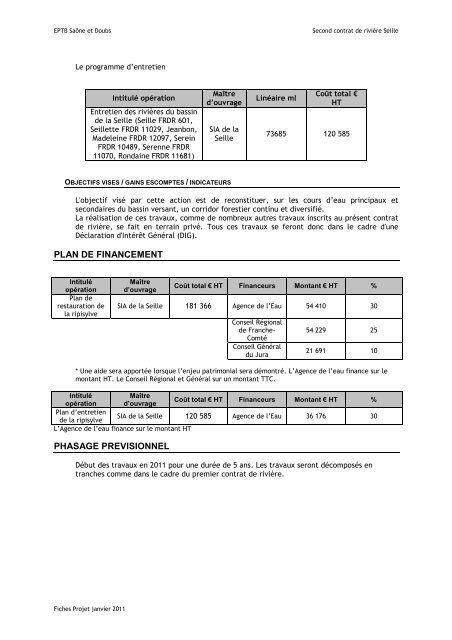 Dossier dÃ©finitif - Programme d'actions - EPTB SaÃ´ne Doubs