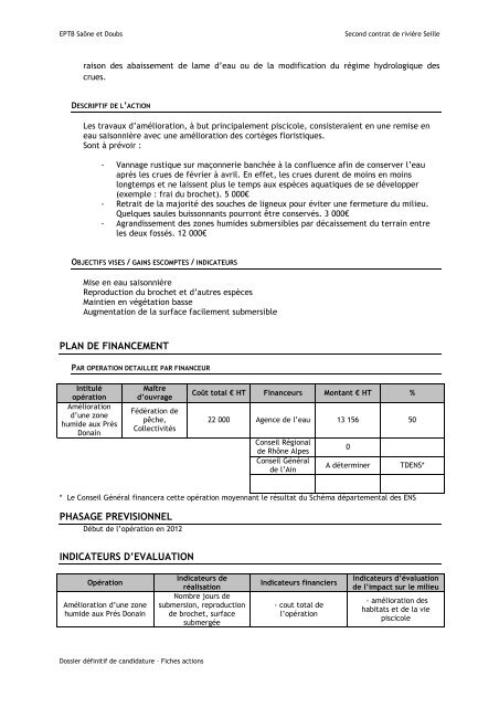 Dossier dÃ©finitif - Programme d'actions - EPTB SaÃ´ne Doubs