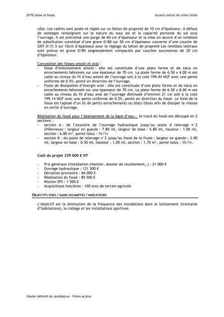 Dossier dÃ©finitif - Programme d'actions - EPTB SaÃ´ne Doubs