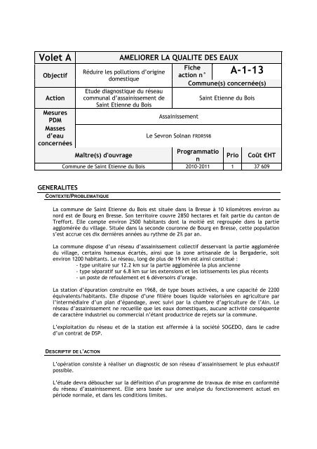 Dossier dÃ©finitif - Programme d'actions - EPTB SaÃ´ne Doubs