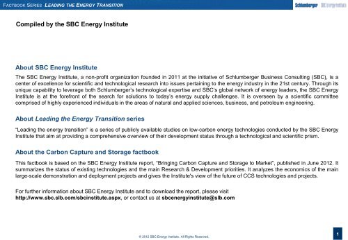 Carbon Capture & Storage Factbook - Schlumberger Business ...