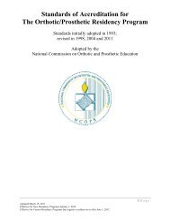 Standards of Accreditation for The Orthotic/Prosthetic ... - NCOPE
