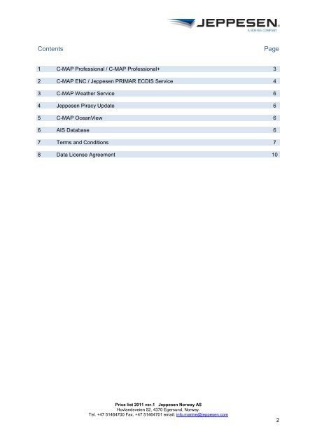 Price list 2011ver.1 NOK - Jeppesen Commercial Marine