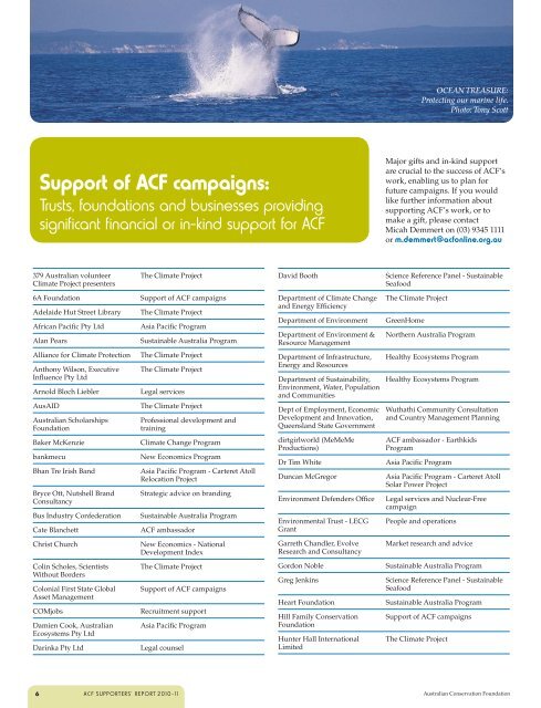 supporters' report 2010-11 - Australian Conservation Foundation