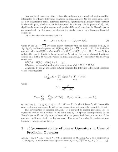 Difference-differential Equations with Fredholm Operator in the Main ...