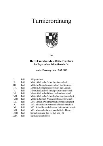 Turnierordnung - Schachbezirk Mittelfranken