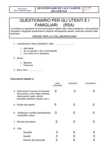 QUESTIONARIO rsa 2009