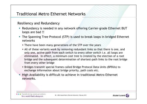 APRICOT 2011 - MPLS-based Metro Ethernet Networks v1.0