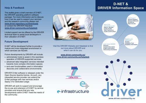 D-NET & DRIVER Information Space leaflet