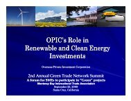 OPIC's Role in Renewable and Clean Energy Investments - MBITA