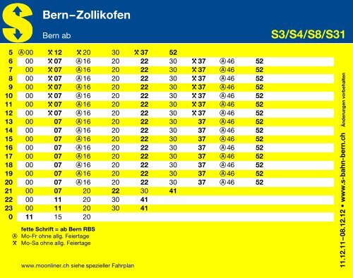 BernâZollikofen S3/S4/S8/S31 - S-Bahn Bern
