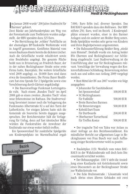redaktionelles vom heidt - Heidter Bürgerverein