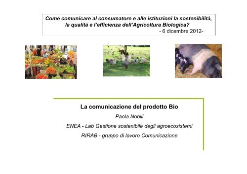 Dott.ssa NOBILI - Sistema d'informazione nazionale sull'agricoltura ...