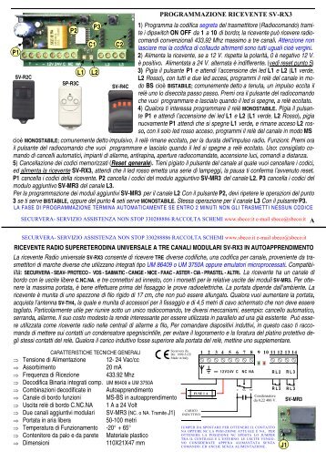 SV-RX3 Ricev radio 3 ch modul. 160306 - Sbeco.it