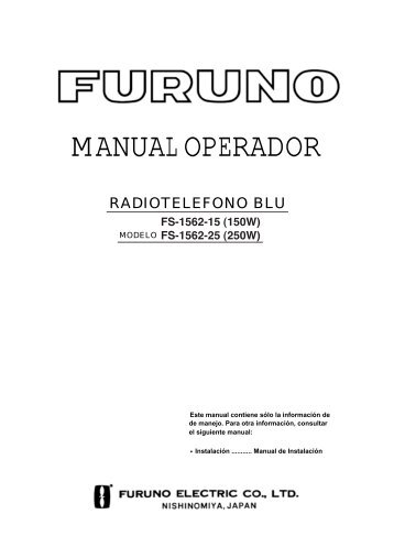 Manual Operacon Radio HF Furuno FS-1562