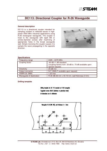 Directional Coupler DC113 Datasheet - S-TEAM Lab