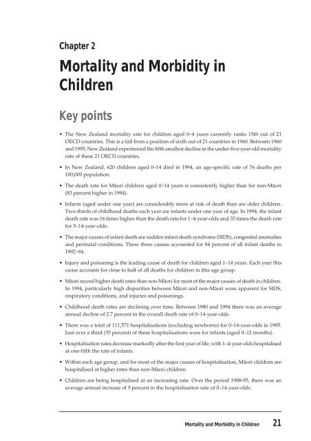 Mortality and Morbidity in Children - Ministry of Health