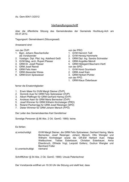 Protokoll vom 05.07.2012 (244 KB) - .PDF - in der Gemeinde ...