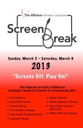 2013 ScreenBreak Guide - The Alliance for Early Childhood