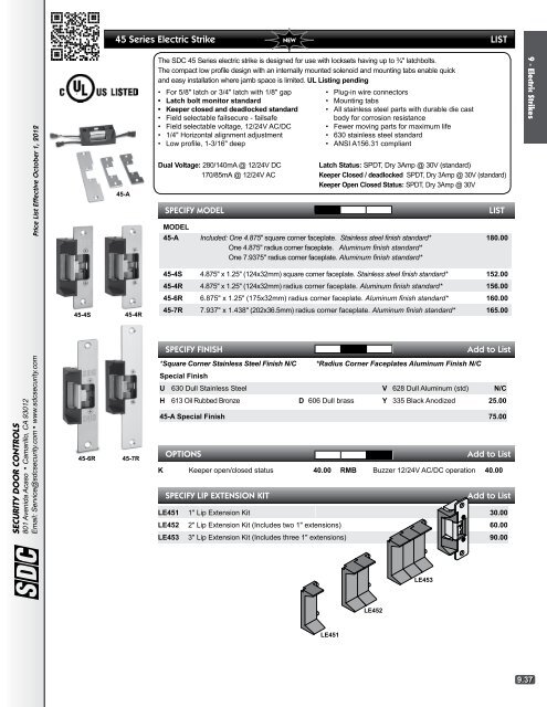 Access & Egress Solutions - SDC Security Door Controls