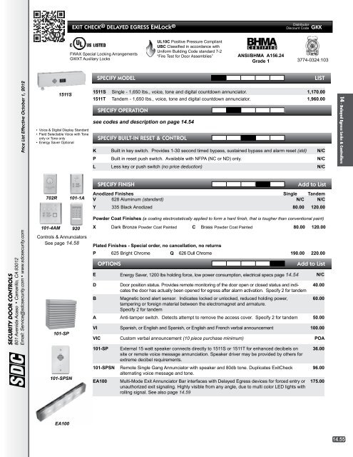 Access & Egress Solutions - SDC Security Door Controls