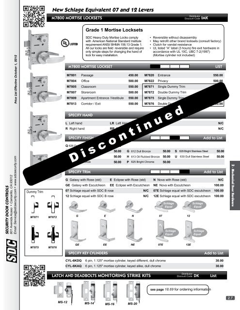 Access & Egress Solutions - SDC Security Door Controls