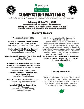 COMPOSTING MATTERS! - Compost Council of Canada