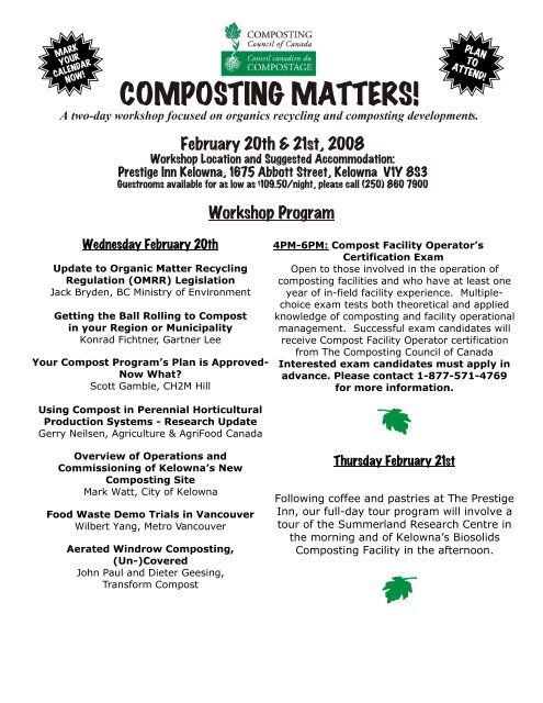 COMPOSTING MATTERS! - Compost Council of Canada