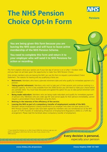 The NHS Pension Choice Opt-In Form