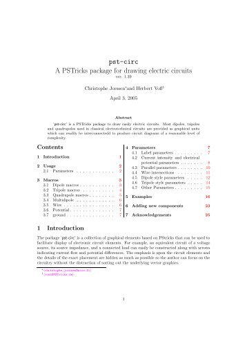 pst-circ A PSTricks package for drawing electric circuits