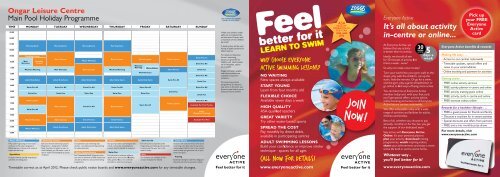 Pool, Term and Holiday Swim Programme - Everyone Active