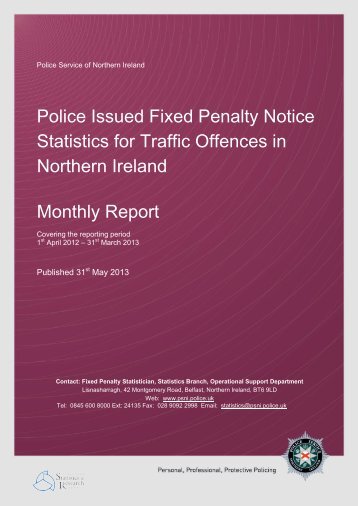 Police Issued Fixed Penalty Notice Statistics for Traffic Offences in ...