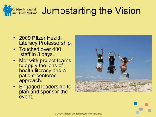 Creating a Vision for Improvement through the Lens of Health Literacy