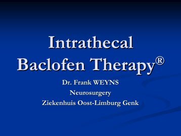 Intrathecal Baclofen Therapy - Ziekenhuis Oost-Limburg