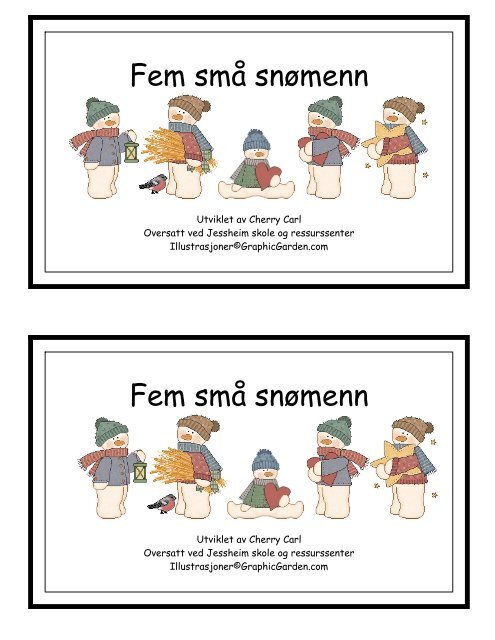 Fem smÃ¥ snÃ¸menn Fem smÃ¥ snÃ¸menn - Little Book Lane