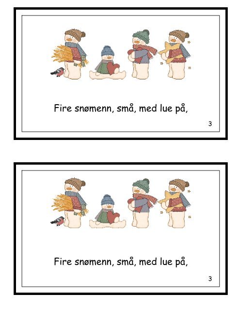 Fem smÃ¥ snÃ¸menn Fem smÃ¥ snÃ¸menn - Little Book Lane