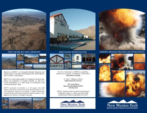 EMRTC Promotional Brochure - Energetic Materials Research and ...