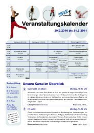 Kursprogramm 2019/2020. Ab 16. September 2019 geht es wieder rund fr die Teilnehmerinnen und Teilnehmer der Sektion Gymnastik - mit bewhrten und Kursbersicht - ASV Sportverein Lichtenberg