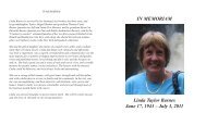 IN MEMORIAM Linda Taylor Barnes June 17, 1943 â July 3, 2011