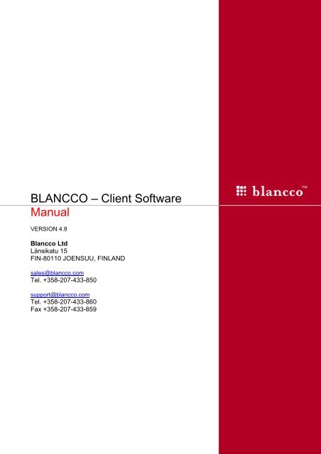 Blancco Client Software Manual