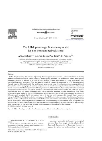 The hillslope-storage Boussinesq model for non-constant bedrock ...