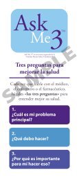 Tres preguntas para mejorar la salud - National Patient Safety ...