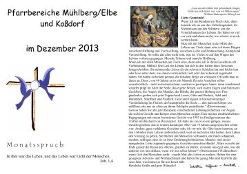 im Dezember 2013 - Ev. Kirchengemeinden Mühlberg/Elbe & Koßdorf