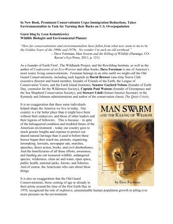 Man Swarm review by Leon Kolankiewicz - The Rewilding Institute