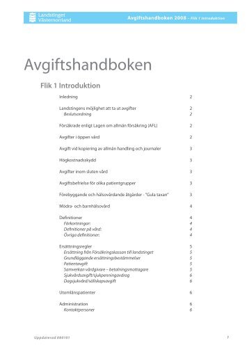 Avgiftshandboken - Landstinget VÃ¤sternorrland