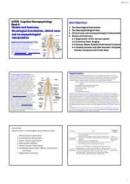 Neurological Examination, clinical cases and neuropsychological ...