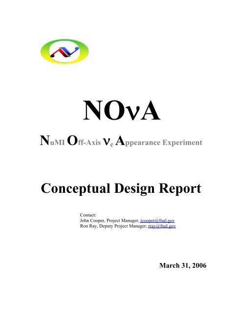 NOÎ½A Conceptual Design Report - NOvA - Fermilab