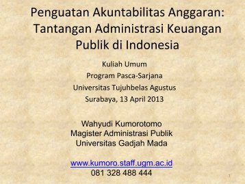 Penguatan Akuntabilitas Anggaran - Kumoro.staff.ugm.ac.id